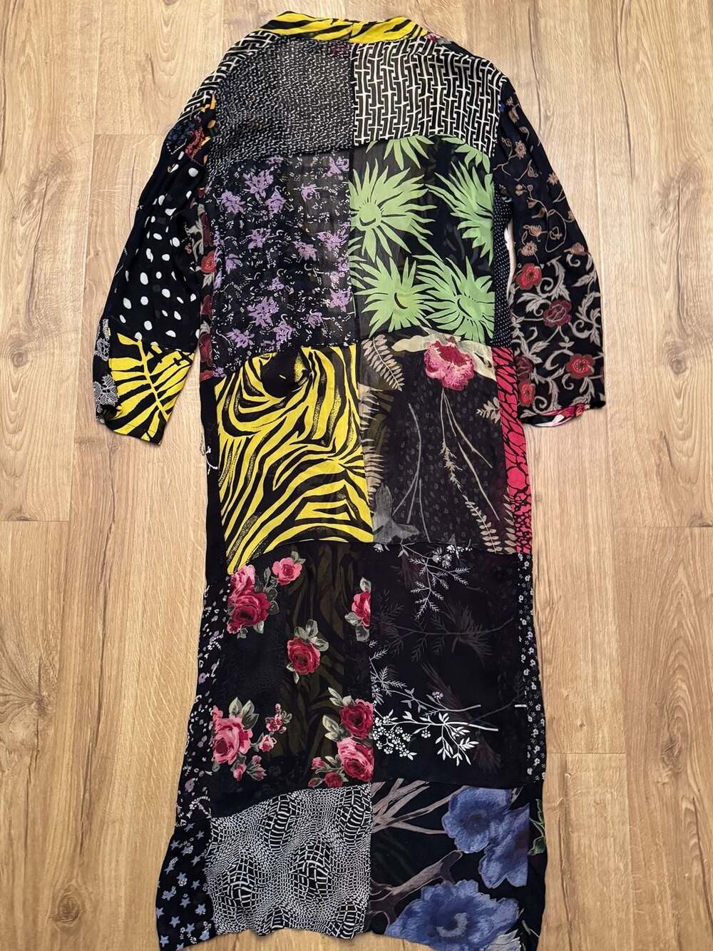 Sacred Threads Patchwork Long Open Cardigan Duster